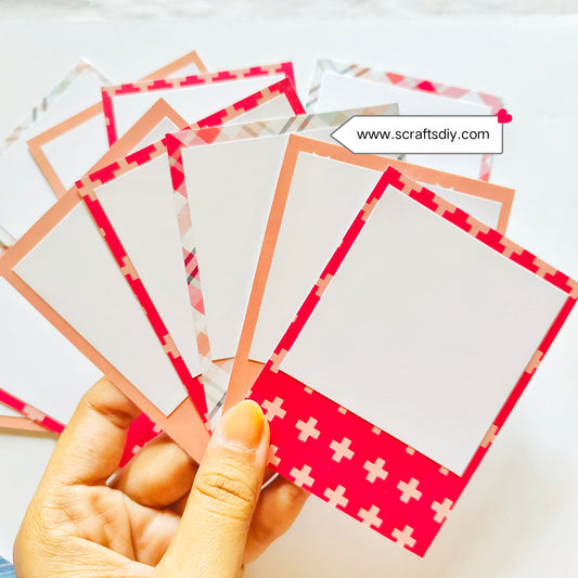 Polaroids with Personalised Photos [ Set of 12 ] Designer Background prints with pictures 6.5×6.5 | S Crafts